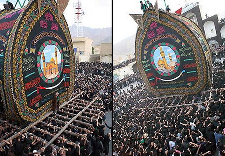 برگزاری آئین نخل برداری در جای جای دارالعباده