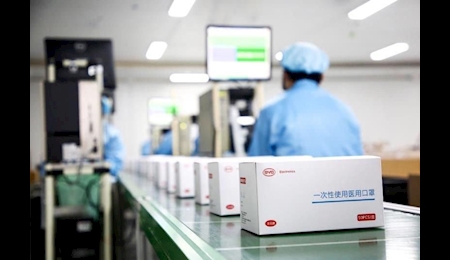 شرکت خودروساز چینی رکورد دار تولید ماسک در جهان شرکت خودروساز چینی رکورد دار تولید ماسک در جهان