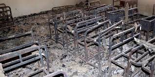 آتش زدن یک مدرسه در استان غزنی افغانستان