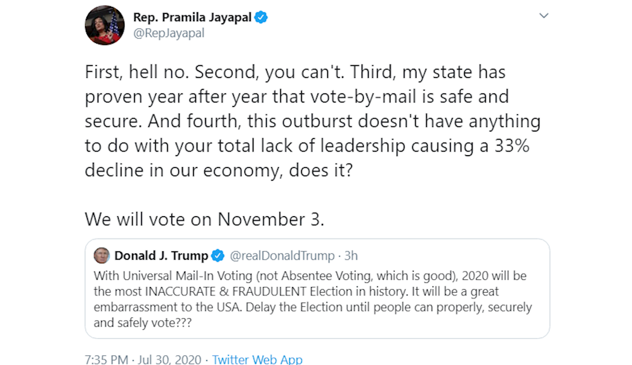 مخالفت دموکرات&zwnj;ها با پیشنهاد ترامپ برای تعویق انتخابات