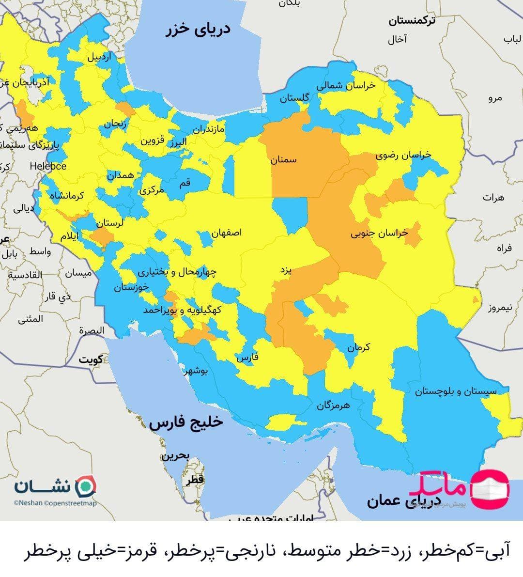 بهبود وضعیت رنگ بندی کرونایی در سمنان