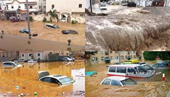 تصاویری از سیل عجیب در عربستان