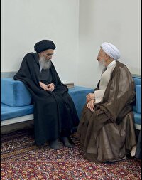 دیدار آیت الله جوادی آملی با آیت الله سیستانی دیدار آیت الله جوادی آملی با آیت الله سیستانی