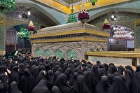 برگزاری مراسم غبارروبی ضریح مطهر امام رضا (ع) با حضور بانوان